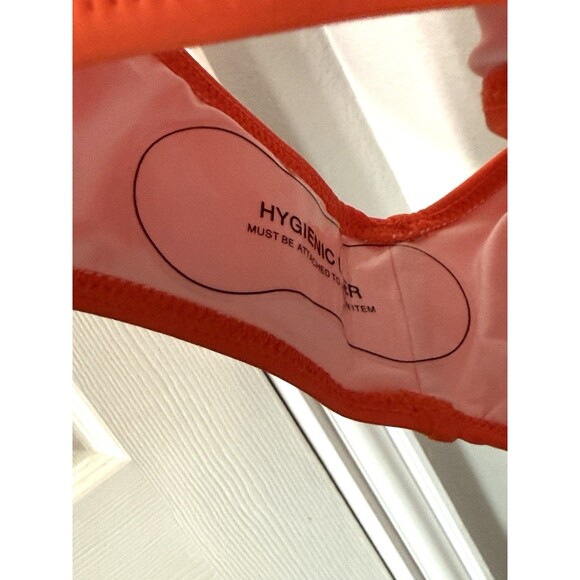 NWT Cupshe Orange &‎ White Bowknot One piece Swimsuit Womens Size L Beach Pool - Picture 8 of 11